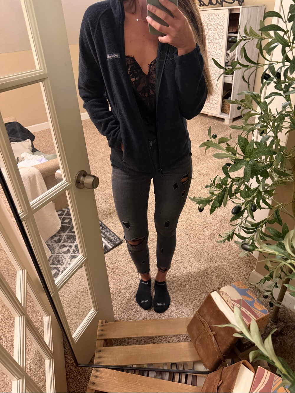 Columbia Black Fleece Zip Jacket